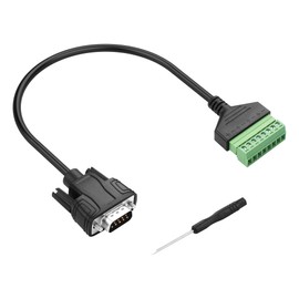 PNGKNYOCN DB9-Stecker auf 8-Pin-Schraubklemmen-Adapter，RS232 9-Pin-Stecker auf 8-Pin-Bolzen-Schraubklemme lötfreies Kabel (0.3M) (Male)