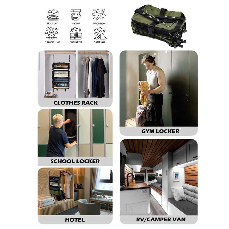 ELEZAY Hanging Packing Cubes All in One Ultra-Light Travel Shelves