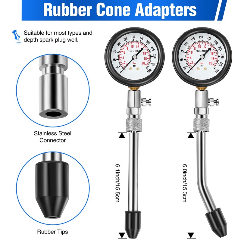 Fiada 9 Pieces Automotive Compression Tester Kit and Spark Plug
