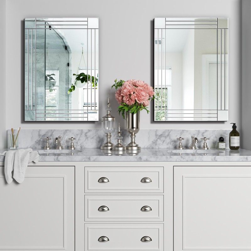 GOAND Decorative Wall Mirror Gorgeous Silver Mirror for bedrooms, bathrooms,