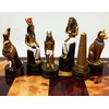 Egyptian Anubis Gold & Silver Chess Men Set W/ Colour
