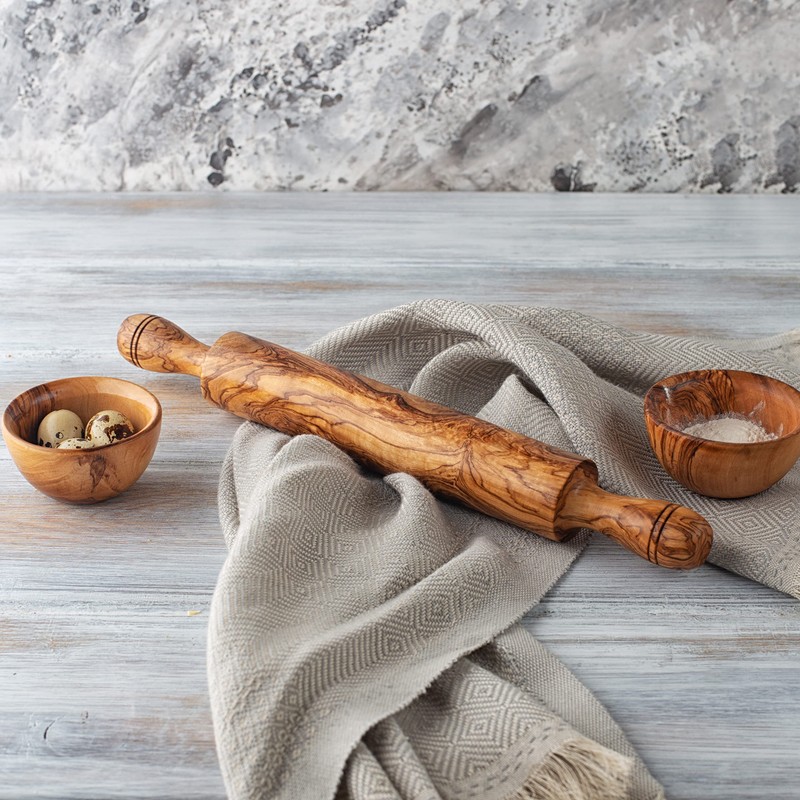 Forest Decor Olive Wood Classic Rolling Pin - Non Stick
