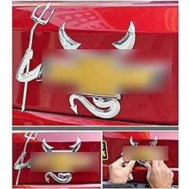 Huayang Stilvolle Silber 3D Teufel Dämon Auto hinten Emblem Aufkleber Aufkleber