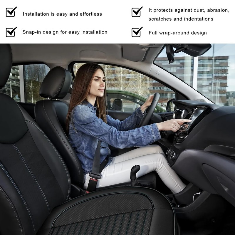 ZNDAW Car Seat Cover, Leather Vehicle Front Bottom Seat Cushion