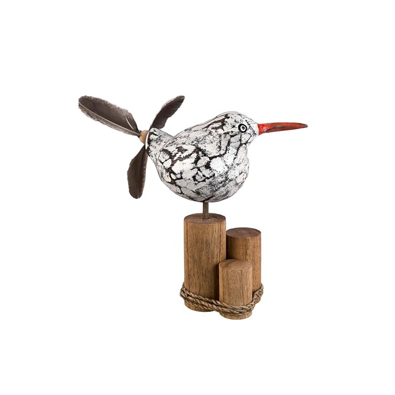 ART-CRAFT Bird Wind Chime with Feather Propeller as Maritime Decoration,