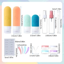 SiumPklay 19PCS Travel Bottles for Toiletries, CAA Approved Travel Size Toiletries More Leak-Proof ​Refillable Travel Bottles​Set with Funnel Travel Essentials​for Gym Camping Holidays​