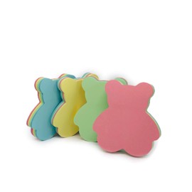 GUMTAPE Bear-Shaped Sticky Notes, 76mm x 76mm, 100 Sheets/Pad - Rainbow Mix Colors, Cute for Office, Home, Kitchen, Baking, or School (Bear Shape)