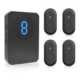 CallToU Caregiver Pager Wireless Call Button System Call Bell Alert Button Wireless Calling System for Elderly at Home/Deaf Eldrely/Clinic/Medical Institution/Nursing Home (CC22WH 4-1)