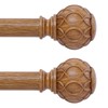 TANGWIN 2 Pack Wood Curtain Rods for Windows 48 to