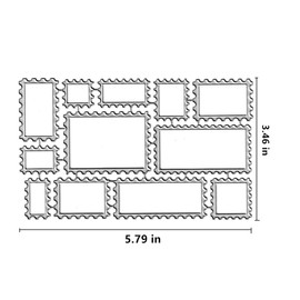 12pcs Postage Stamp Frame Cutting Dies,Photo Lace Frame Tag Banner Die Cuts Metal Embossing Stencils Template Mould for Card Scrapbooking and DIY Craft Album Paper Card Decor