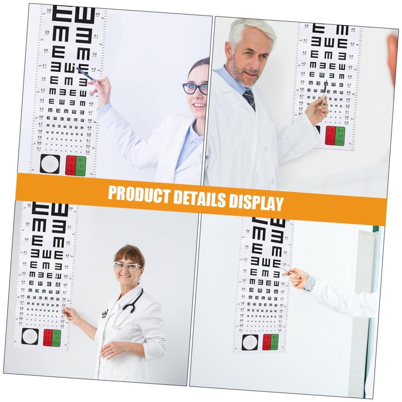 Hohopeti 2pcs Eye Exam Charts Standard Visual Testing Wall Chart