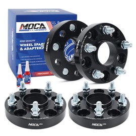 MOCA 25mm 5x114.3 Hubcentric Wheel Spacers (64.1mm Bore) - M12x1.5 Studs Compatible with Acura CDX ILX RDX & for Honda Accord Avancier Civic (Black, Pack of 4)