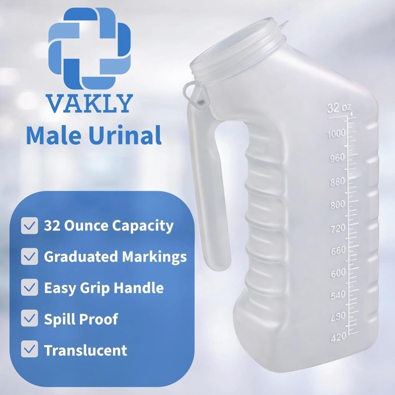 Vakly Male Urinal with Glow in The Dark Cover [2