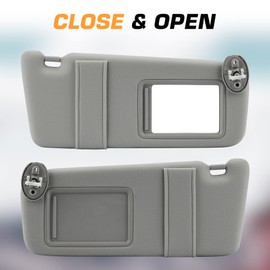 TadaMark Left Driver & Right Passenger Side Sun Visor Fit for Toyota Venza 2009 2010 2011 2012 2013 2014 2015 2016 Gray with Light and Sunroof Replace # ‎74320-0T022-A1 74310-0T022-B1 (1 Pair)