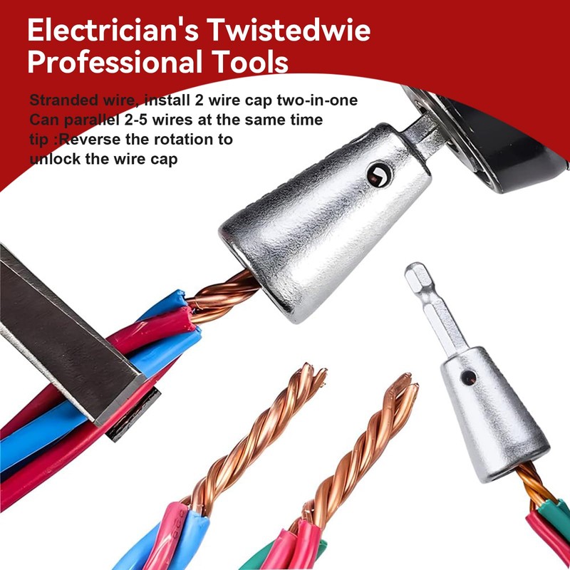 Wire Stripping for Drill, Wire Twister Tool for Drill, 14/12/10/8/6