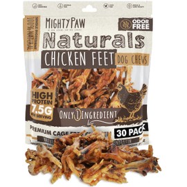 Mighty Paw Naturals Chicken Feet Dog Treats (30 Pack) | 100% Natural Dehydrated Chicken Feet for Dogs. Dried Chicken Feet for Dogs and Pets. Single Ingredient Chews