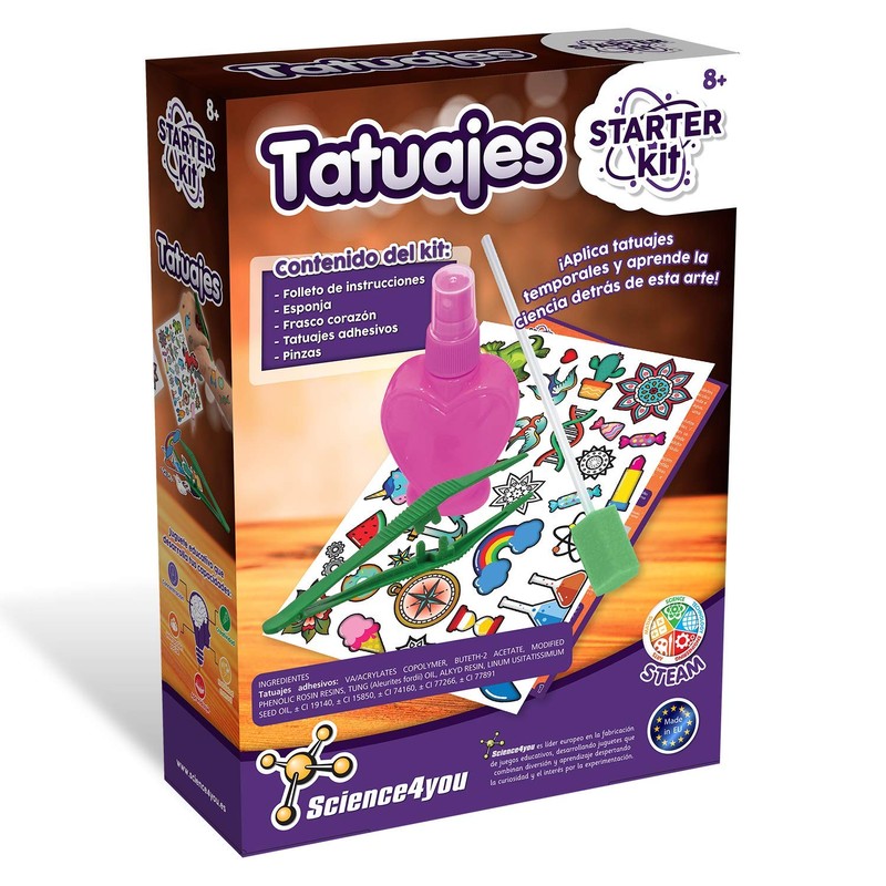 Science4you -Science4you Starter Tattoo Set - Scientific and Educational Toy,