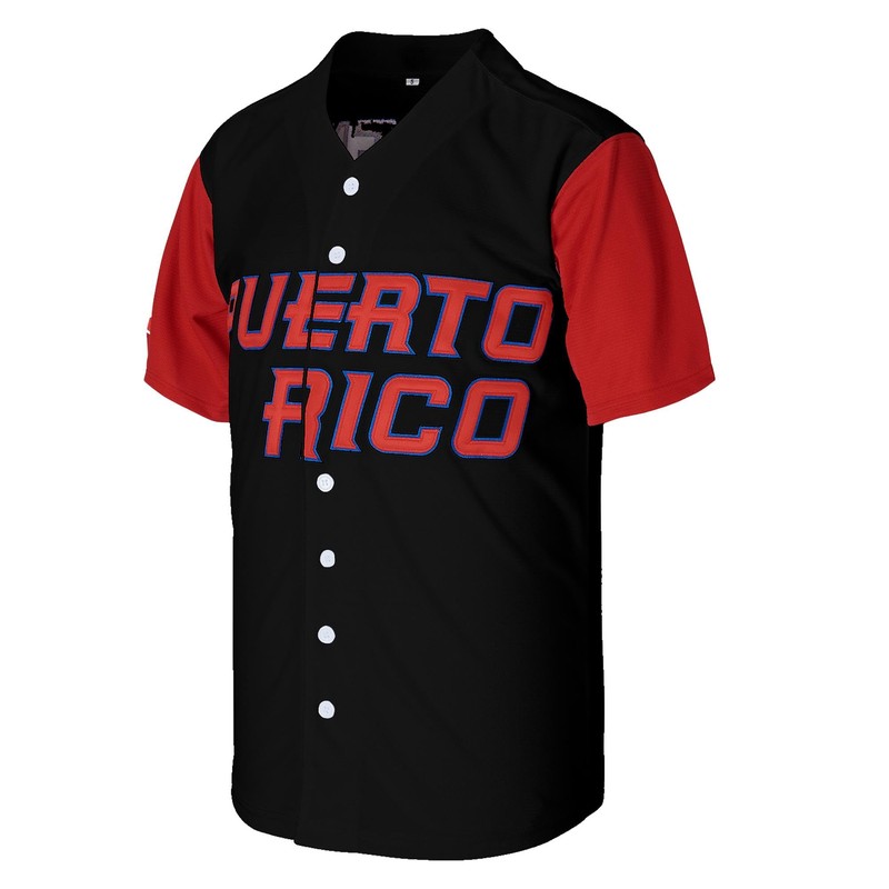 #21 Puerto Rico Classic Mens Baseball Jersey Stitched Black Size