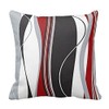 Art color Red Black White Grey Vertical Wave Stripes Cushion