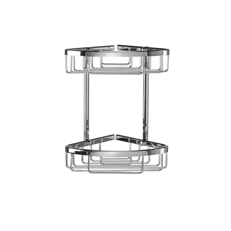 Croydex Slimline Aluminium Two Tier Corner Basket Shower Caddy, Lifetime