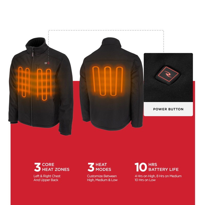 Radians Men's Standard Heated Apparel-Jackets, Black