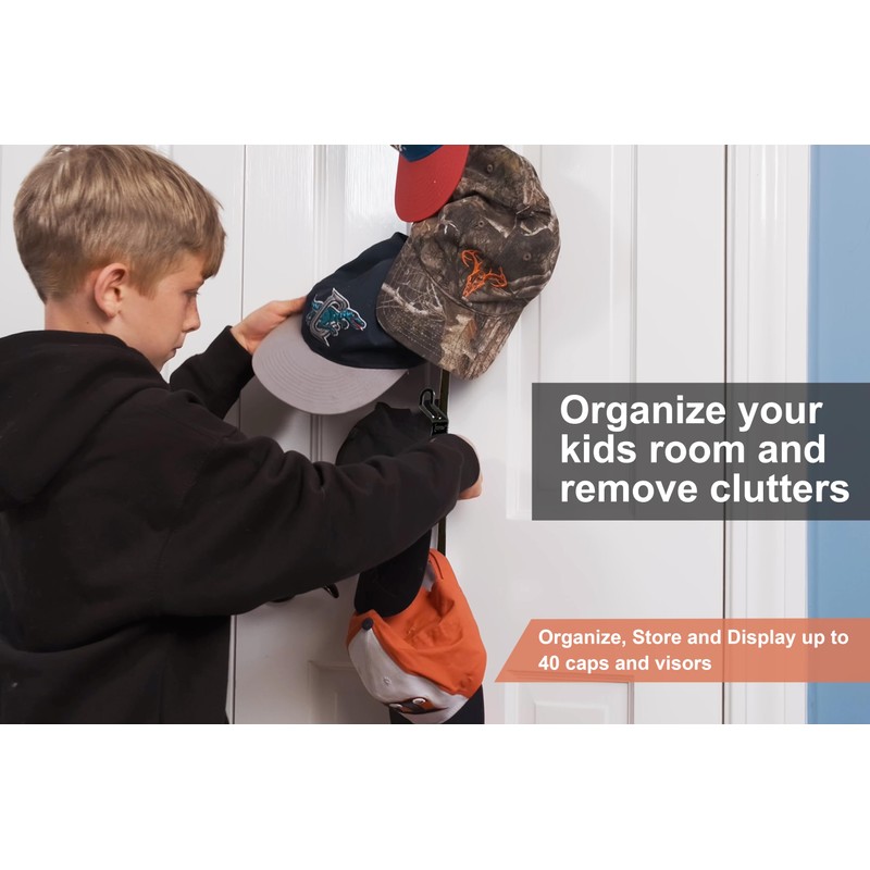 Perfect Curve CapRack | Over-The-Door Hat Organizer for Baseball Caps