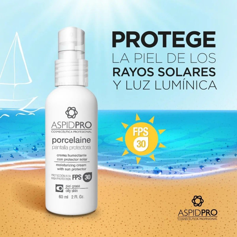 Crema Protector Solar Porcelaine Piel Grasa Aspid Pro Fps