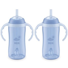 NUK - Taza de paja para estudiantes de 10 onzas, taza para niños pequeños con pajita suave para beber fácilmente, adecuada para edades de 8 meses en a