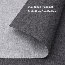 Banchif Table Runner Washable Linen Table Runner Non-Slip Stylish Double-Sided Yet Easy Care Table Runner for Dining Room Party Holiday Decoration (Light Grey/Grey, 30 x 140 cm)