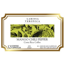 Mango Chili Pepper Costa Rica Coffee (Single Serve K-Cup Pods) (Gourmet, Naturally Flavored, Whole Coffee Beans) (12 pods, ZIN: 578447) - 2 Pack