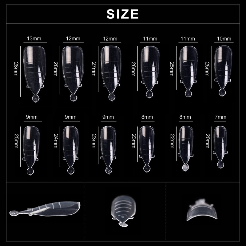KADS Pack of 120 Transparent Full Cover Dual Nail System