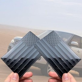 2Pcs USA American Metal Flag Auto Fender Emblem, Embossed 3D Metal Adhesive Sport Truck Car Badge,USA Flag Decal for for Auto SUV Truck Motorcycle (Black) decal sticker