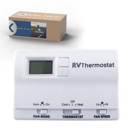 KELOKE Digital Thermostat, RV Heat/Cool T-Stat Wall Thermostat Fit for Coleman Mach 8330-336 Air Conditioner with 3 Adjustment Modes, Precise Temperature Control,White, Replace# 83303862
