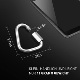 DASKING Delta Quick Link Large Stainless Steel 3.5 Inch Triangle Quick Links, Heavy Duty Triangle Carabiner, Marine Quality, 2 Pieces, 2300 lbs Capacity