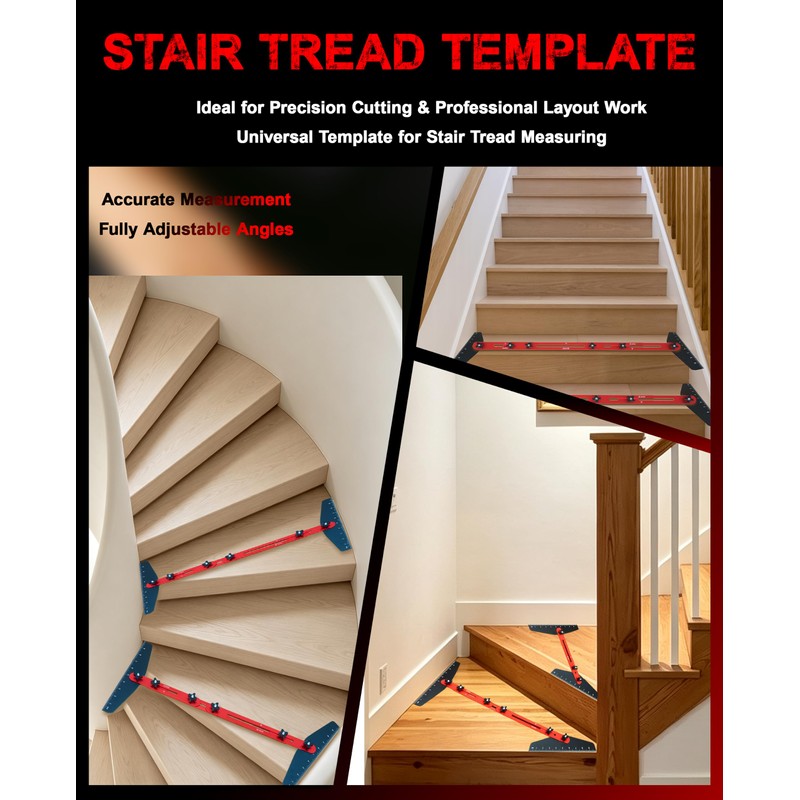 Stair Tread Template Tool 8" to 60" Adjustable for Measuring.