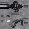 JRZOO Black Curtain Rod for Windows 48 to 84 Inches,