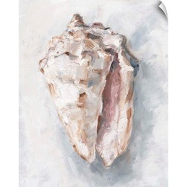 CANVAS ON DEMAND White Shell Study II Wall Decal, Seashell Artwork