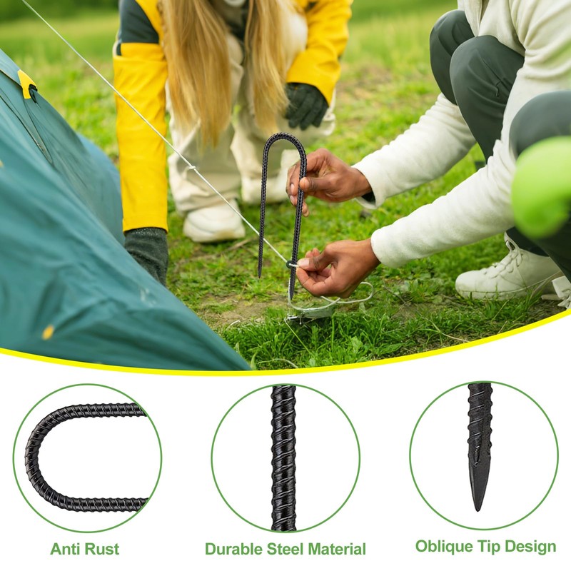 NONMON 12 Inch 8 Pack Trampoline Stakes Heavy Duty Ground