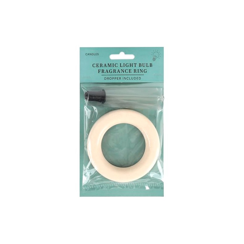 Ceramic Lightbulb Fragrance Ring and Dropper, 4 x 1/2 Inches