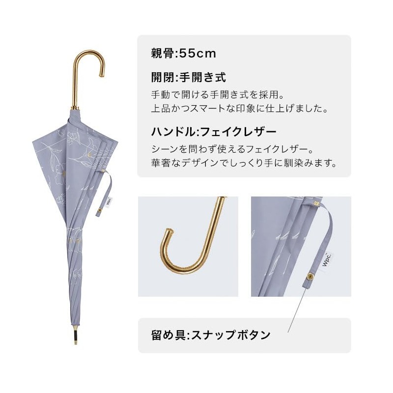 Wpc. 801-16015-102 Parasol Blackout Flower Drawing Mini Black Folding Umbrella,