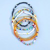 JUSTUSNX 7 Pieces Boho Anklet Elastic Color Mix Beads Anklet