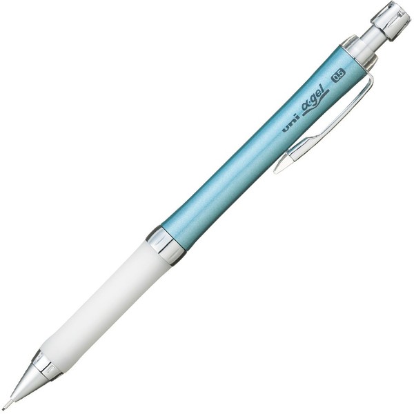 Uni Mechanical Pencil, Slim Model with White Alpha Gel Grip, 0.5mm, Turquoise (M5807GG1P.71)