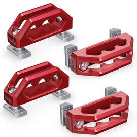 RENO Tie Down Anchors, Fits for Utili-Track Bed Rail System Bed Rail Cleats Compatible with 2005-2024 Frontier / 2004-2024 Titan, Replaces OEM 999T7-ZV00A (Aluminum, Red, 4PCS)