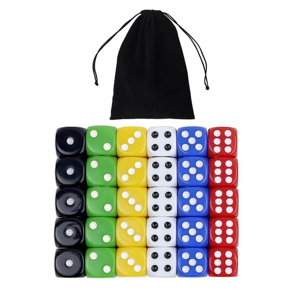 22 mm 30 Pieces Dice Set, D6 DND Dice Cup,