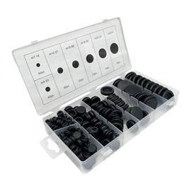 170pcs Black Rubber Grommet Assortment Set Hole Plug Set 7 Sizes Car Electrical Wire Gasket Kit for Wire, Plug and Cable