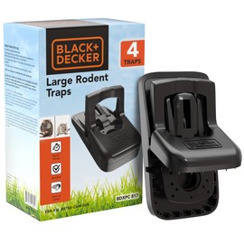 Rat Trap Outdoor & Rat Traps Indoor – Mouse Traps Indoor for Home Instantly Kill Squirrel & Chipmunk Trap- Rodent Snap Trap, Touch Free & Reusable Pest Control, 4 Pack