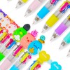 Coicok 33 Pieces Colourful Animal Pens for Children, 4-in-1 Retractable