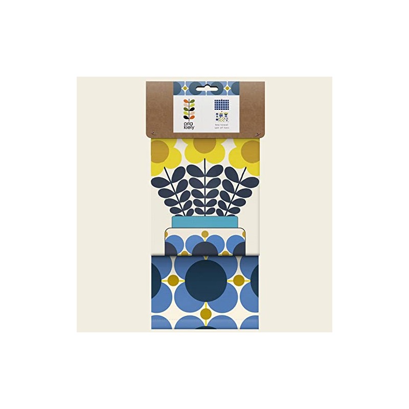 Orla Kiely Vase Flower Print Set of 2 Tea Towels