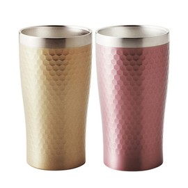 Maebata Luxe リュクス Pair Thermo Tumbler Gold & Pink 340ml 51432