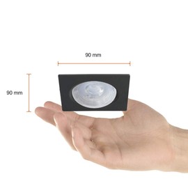 Tecnolite Lámpara LED Empotrable, 7 W, 100 - 240 V, Luz Cálida 3 000 k, Color Negro, Lámpara Interior de Techo, Downlight